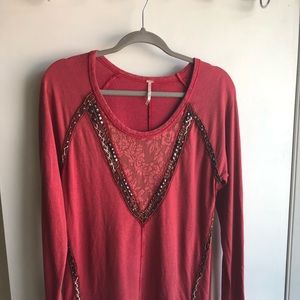 Gorgeous Free People red tunic/dress w/ sequin